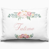 Personalized Floral Rectangular Name Pillow Cover by PTH Homes